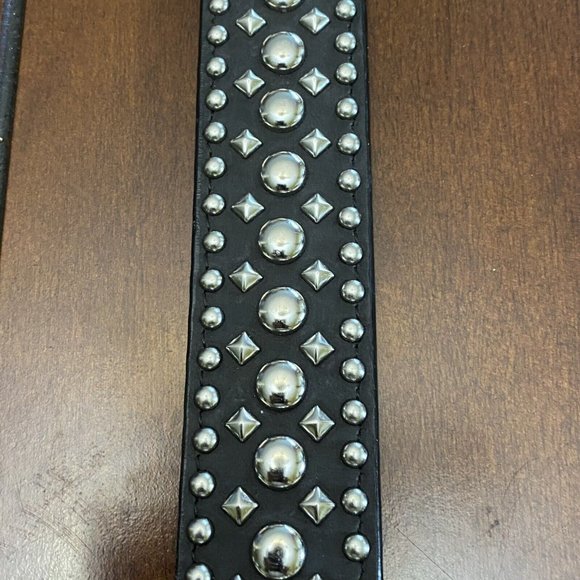 Ivan Silver Gold Engraved Horse Head Buckle Studded Tooled Rodeo Cowboy Belt 38 - Picture 6 of 12